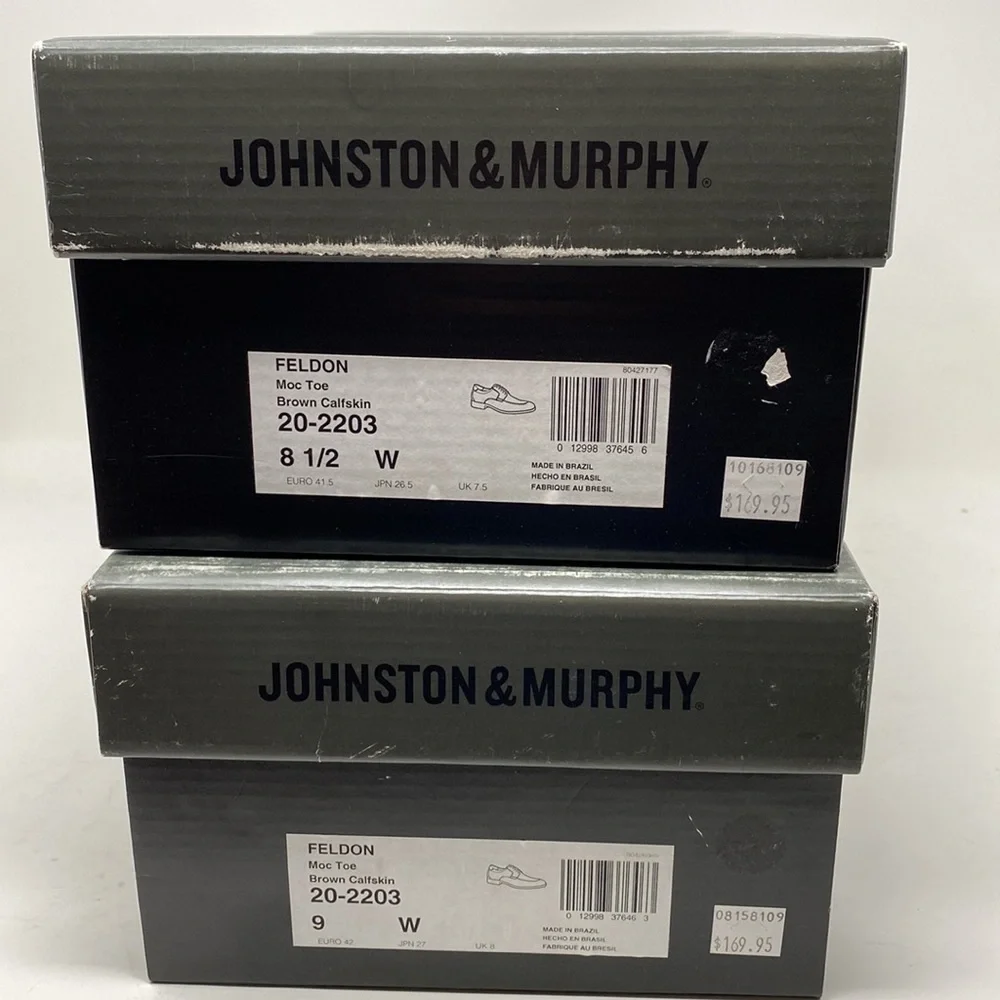 Johnston & Murphy Feldon Moc Toe Brown Calfskin WIDE